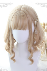Golden Air-Bangs Short Curly Hair Sweet Lolita Wigs - Product - 3