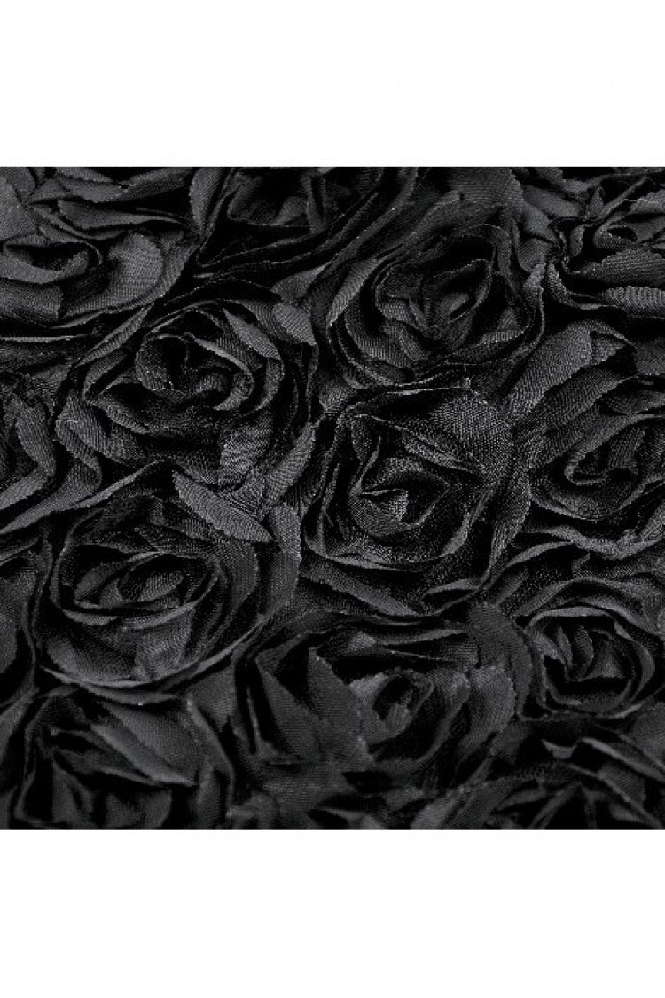 Black 3D Floral Jacquard Lace-Trimmed Women's Gothic Mini Shorts - Product - 14