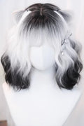 Ombre Airy Bangs with Curls Sweet Lolita Wig 3 Colors front view