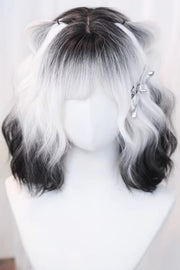 Ombre Airy Bangs with Curls Sweet Lolita Wig 3 Colors front view