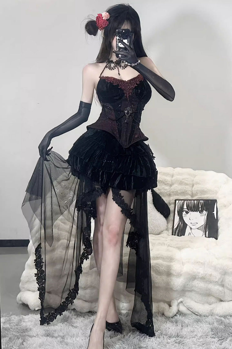 Black Sexy Hot Girl Triple-Layered Ruffle Gothic Lolita Skirt - Product - 7