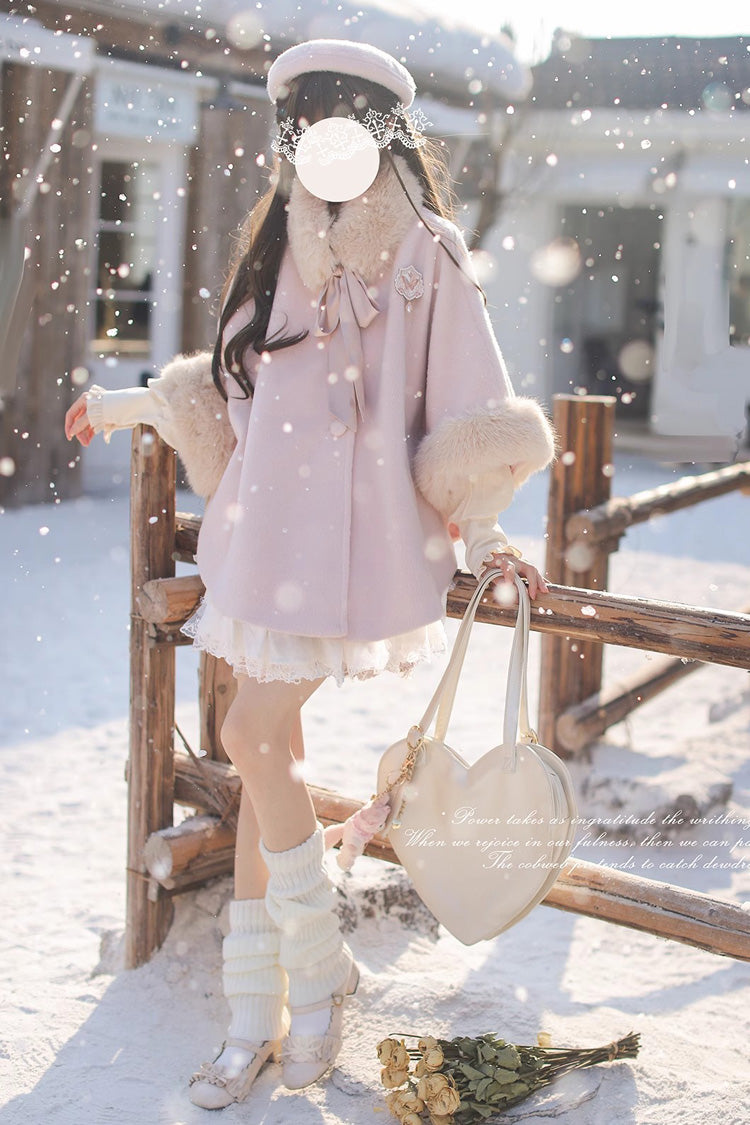 Pink [Bella] Long Sleeves Single Breasted Sweet Lolita Woolen Coat - Product - 8
