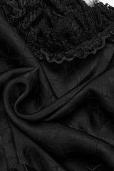 Black Gorgeous Adjustable Tightness Long Puff Sleeves Womens Gothic Blouse - Product - 11
