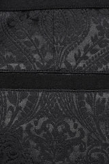 Black Jacquard Floral Print Decal Decoration Men's Gothic Pants - Product - 6