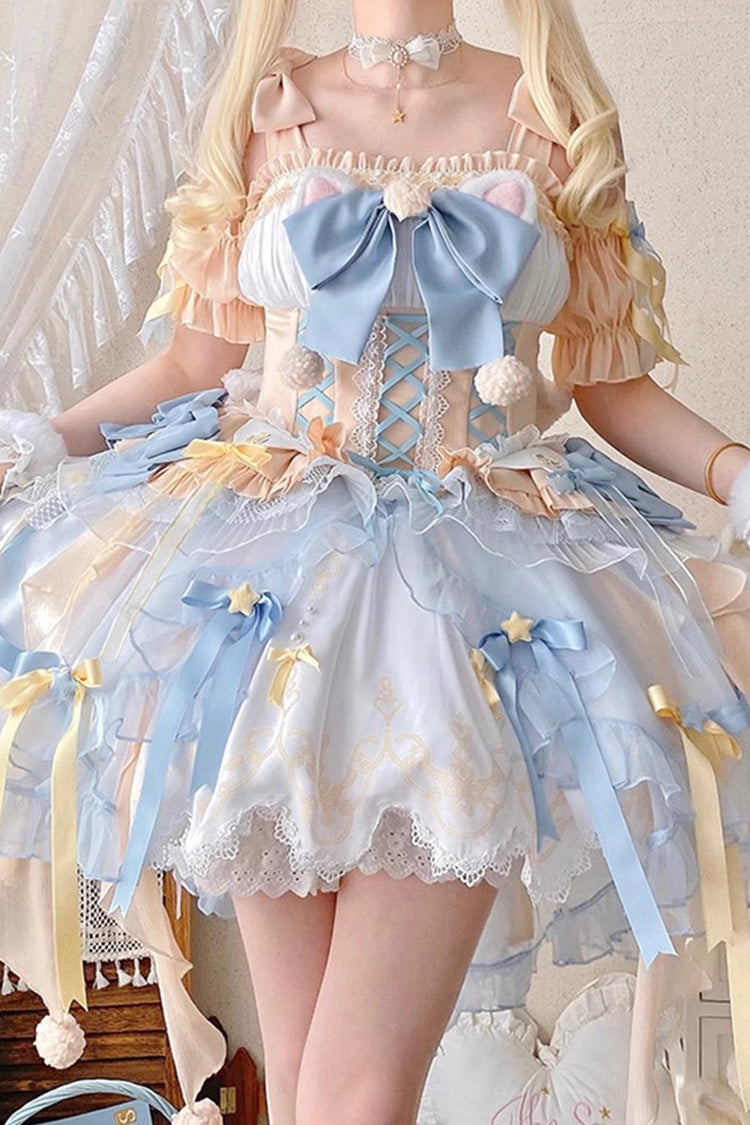 Blue Hanayome Bowknot Sweet Princess Lolita Dress - Product - 5