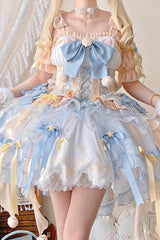Blue Hanayome Bowknot Sweet Princess Lolita Dress - Product - 5