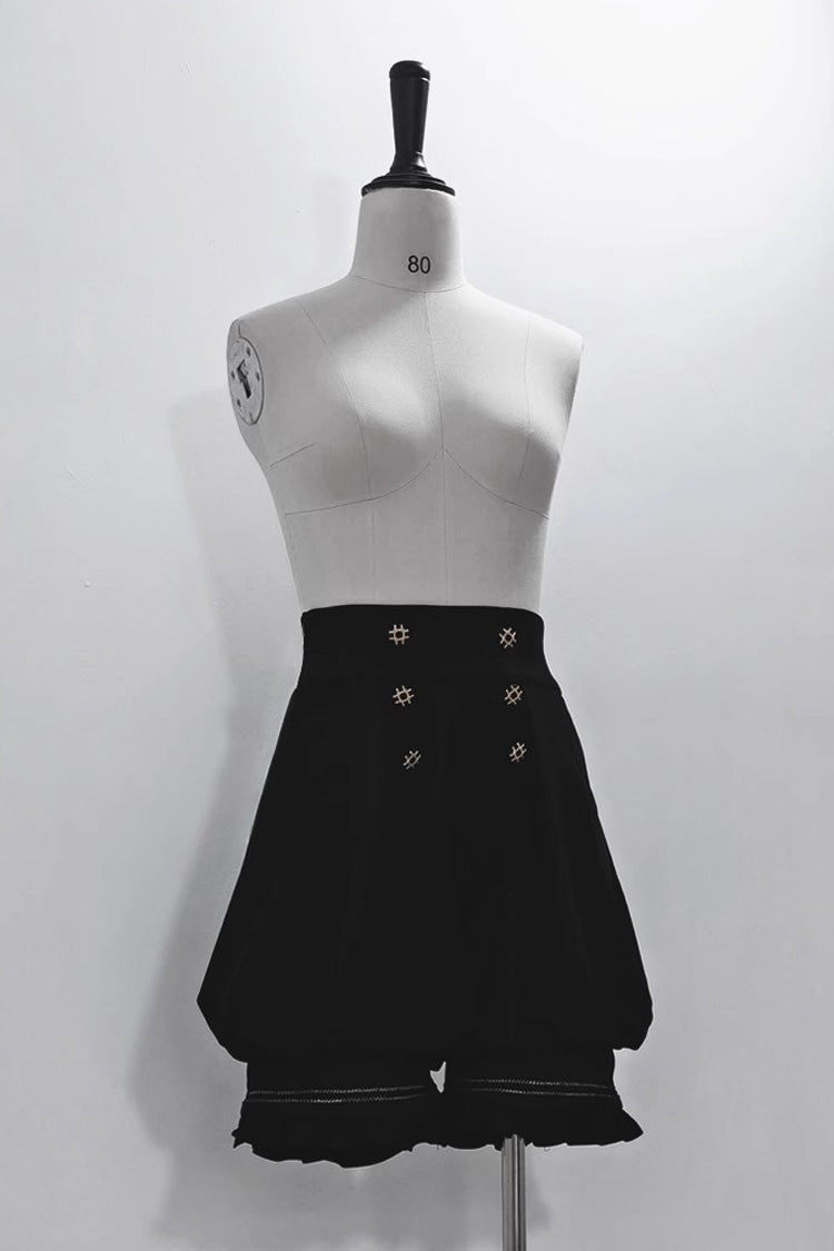 Black Anxious Rabbit Ouji Fashion Gothic Lolita Shorts - Black - 1
