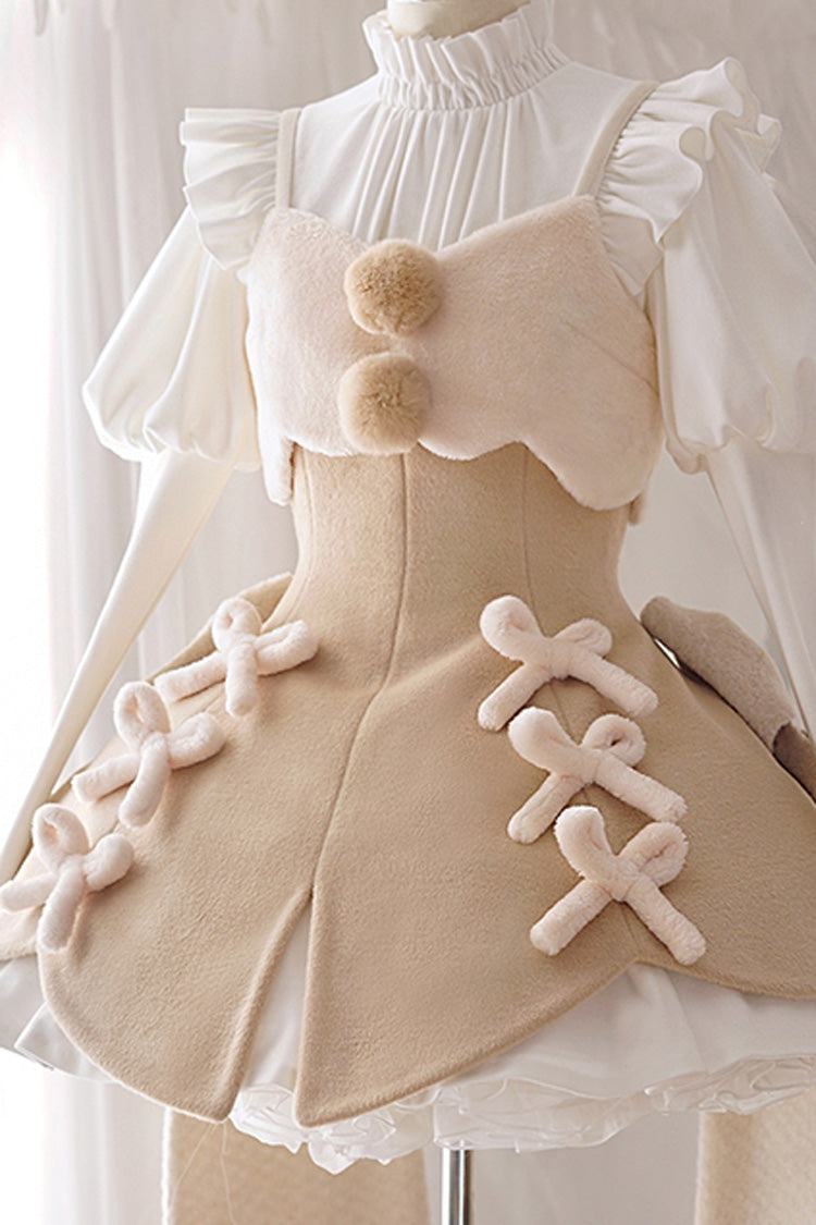 Stand Up Collar Long Sleeves High Waisted Thickened With Vest Sweet (Dress Only) detail view 21