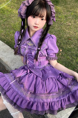[Covenant Cross] Sleeveless Triple-Layered Ruffle Bowknot Lace-Up Gothic Lolita Jsk Dress 6 Colors - Product - 9