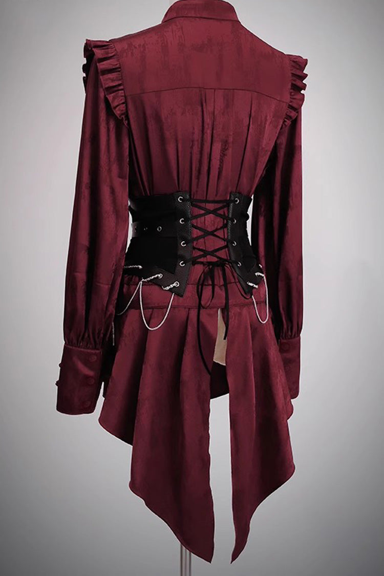 [Bone Dragon] Stand Collar Long Sleeves Ruffle Embroidery Ouji Fashion Classic Lolita Blouse 3 Colors - Product - 10