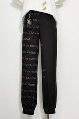 Black Vintage Cat Print Ouji Lolita Trousers - Black - 1