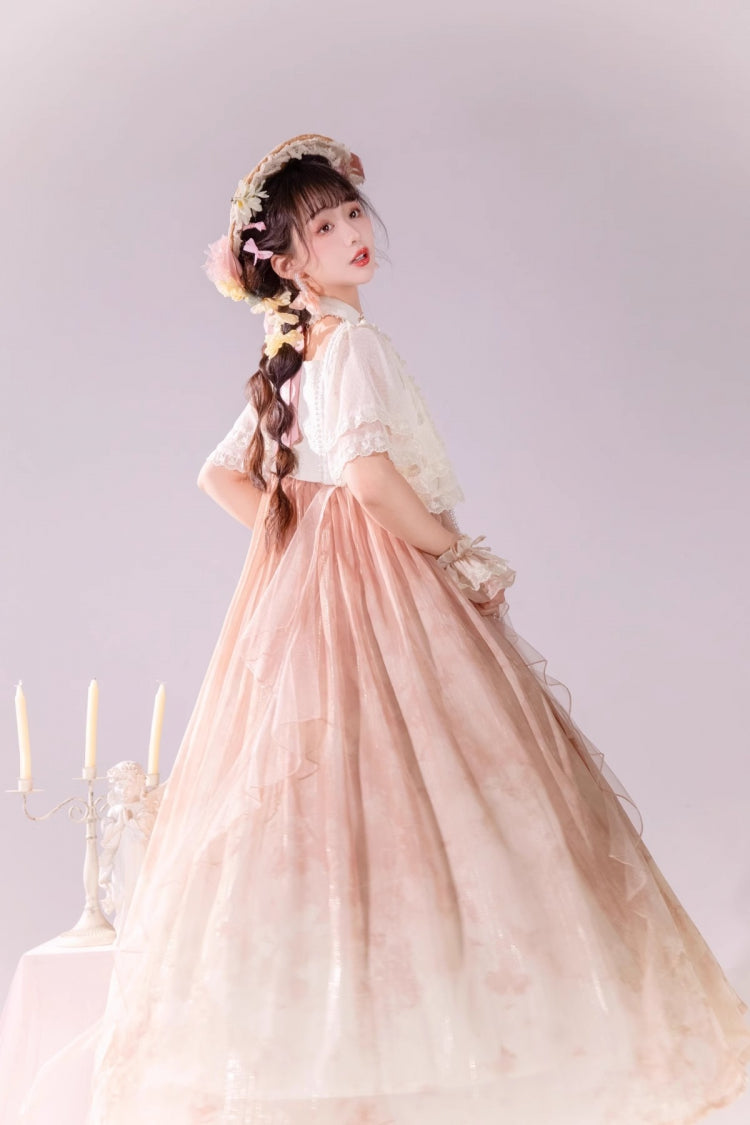Multi-Color Ruffle Lace Sweet Chinese Style Elegant Princess Lolita Jsk Dress Set - Product - 12