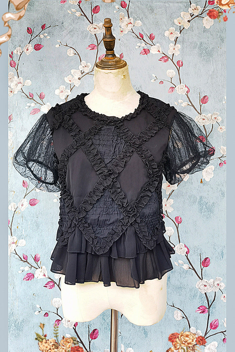 Black Forest Multi-layer Ruffle Classic Gothic Lolita Skirt Set - Product - 5