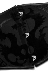 Black Jacquard Print Women's Gothic Underbust Corset - Product - 7