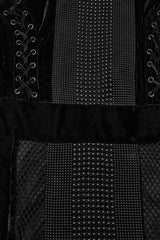 Black Halterneck Sleeveless Stitching Mesh Women's Gothic Dress - Product - 6