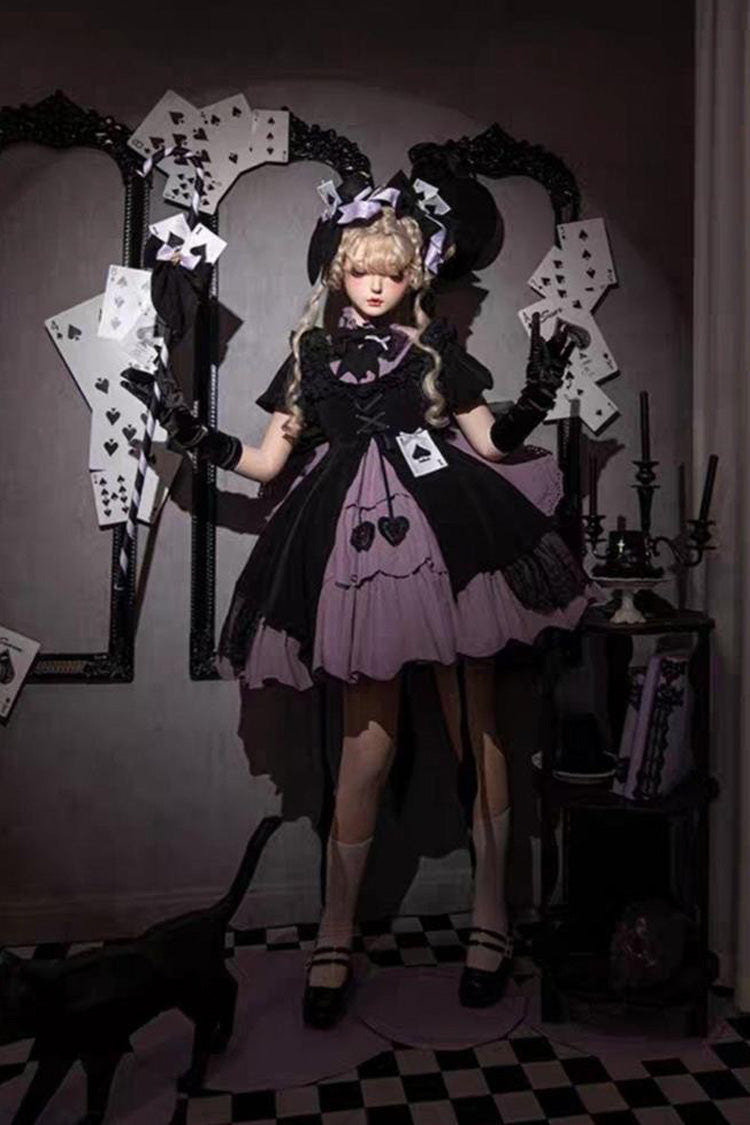 Black/Purple Magical Girl Phantom Thief Ace of Spades Multi-layer Cardigan Gothic Lolita Dress - Product - 4