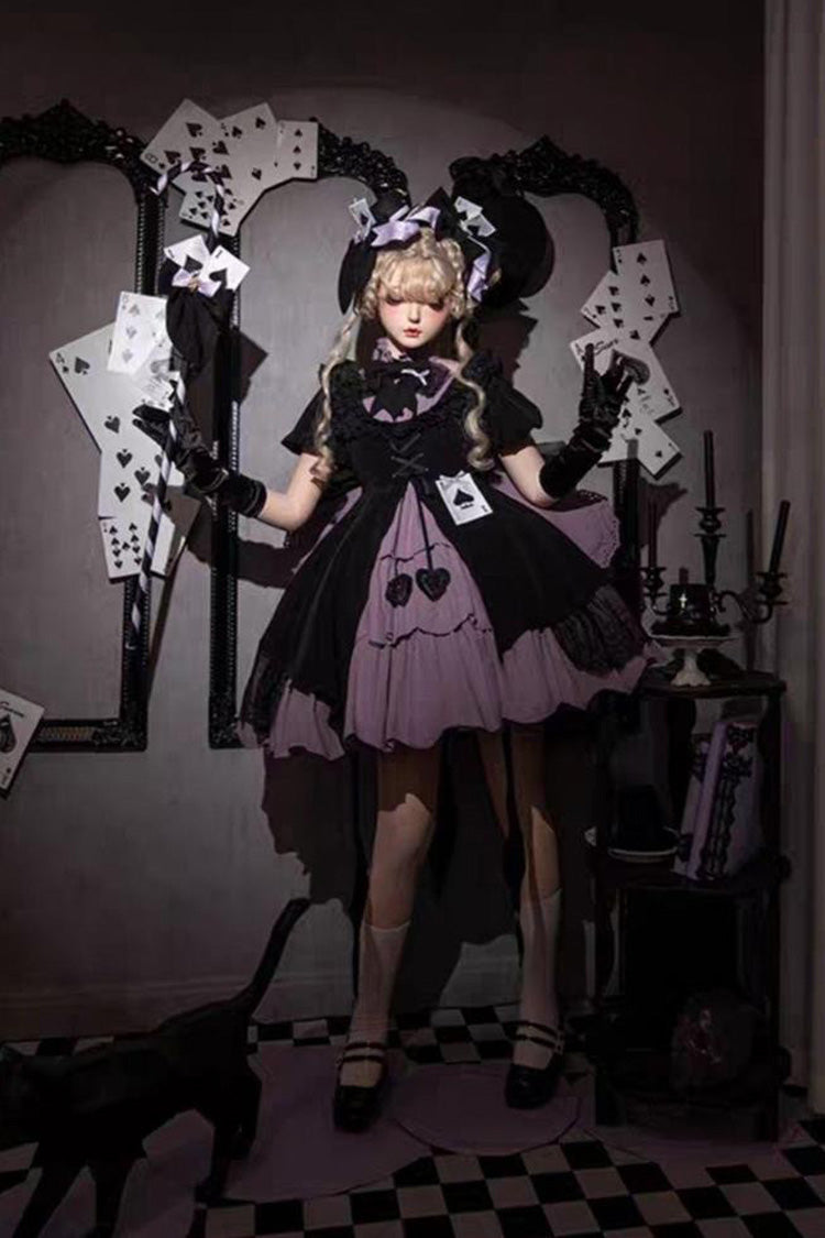 Black/Purple Magical Girl Phantom Thief Ace of Spades Gothic Lolita Dress detail view 4