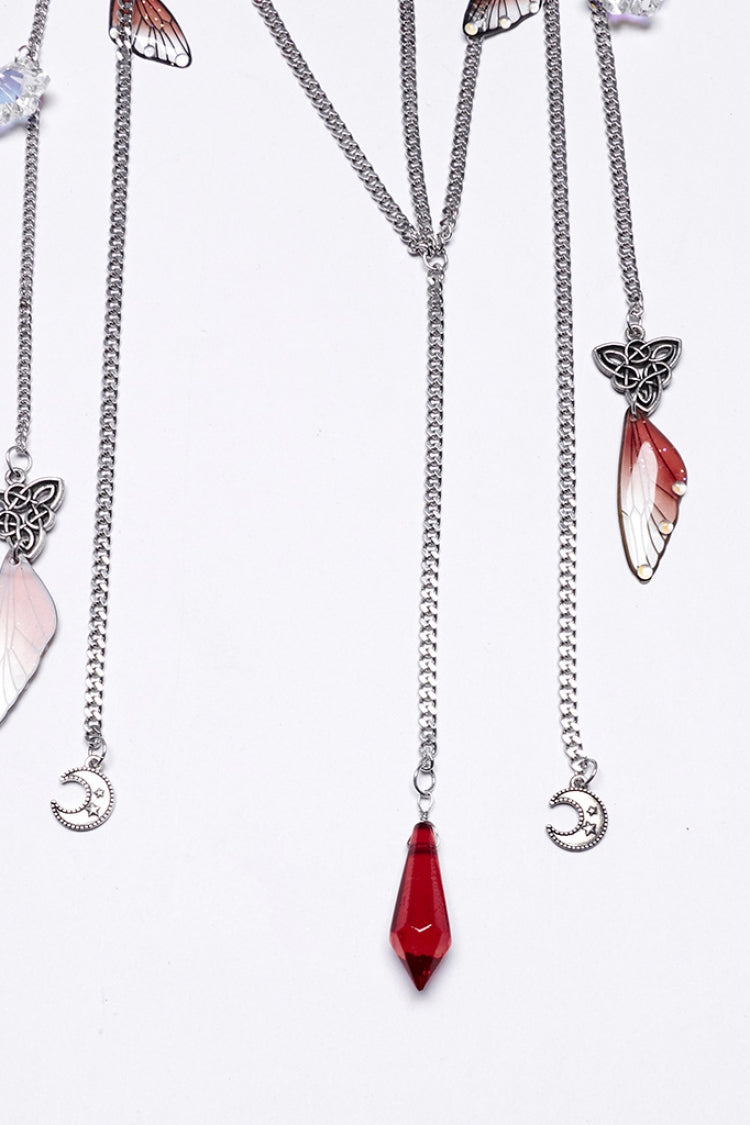 Red Irregular Women's Gothic Crystal Cross Headwear - Product - 5