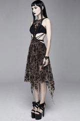 Steampunk Semilucent Hollow Out Sleeveless Sexy Womens Mesh Dress - Product - 2