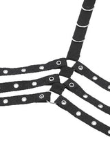 Black Women's Punk Halter Eyelet Chest Harness - Product - 13