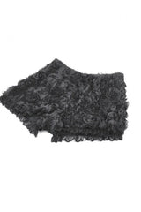 Black 3D Floral Jacquard Lace-Trimmed Women's Gothic Mini Shorts - Product - 13