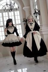 Black [Letters and Poems·Nocturne] Nun Long Sleeves Ruffle Gothic Lolita Long Dress - Product - 16