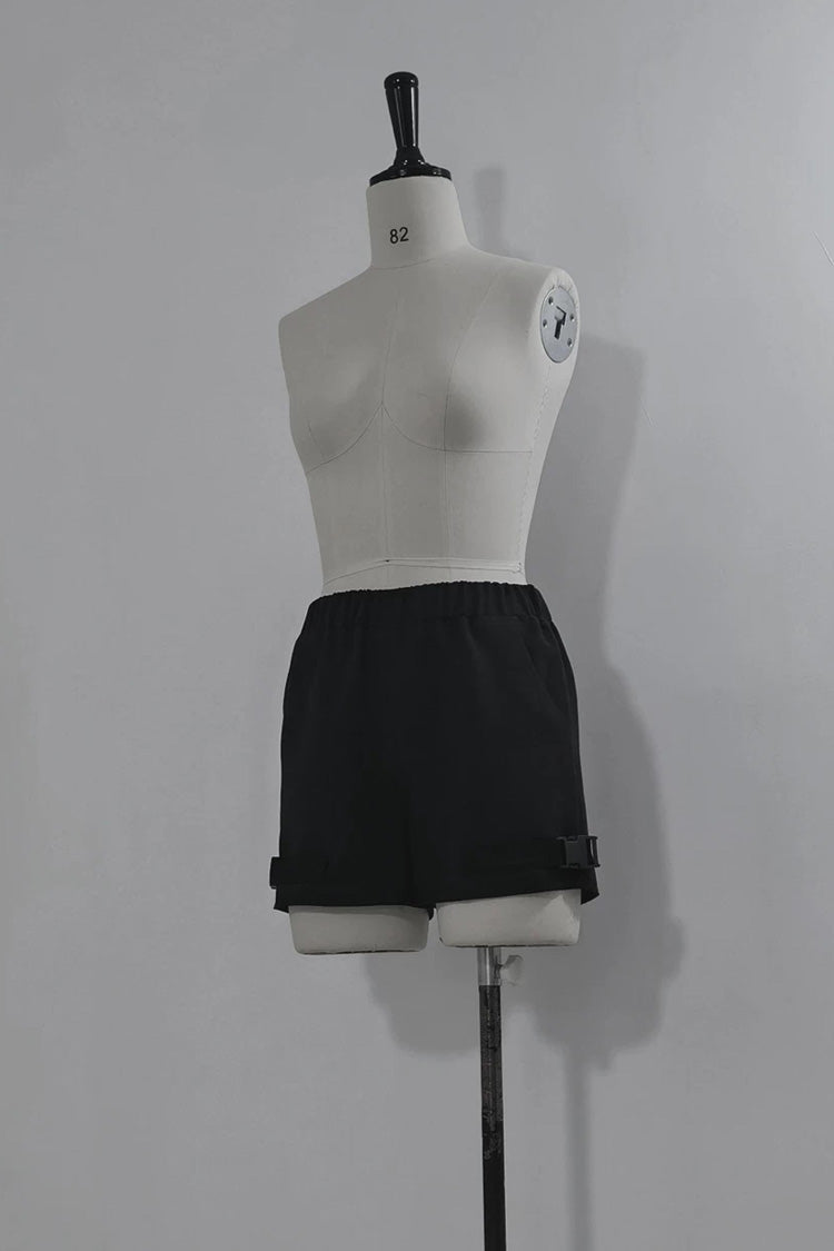 Black [Nameless Blade] Stand Collar Long Sleeves Gothic Prince Ouji Lolita Skirt Set - Shorts-Leggings(Only) - 18