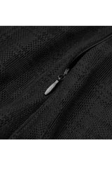 Black Metal Ring Shoulder-Strap Buckle Belt Split Hem A-Shaped Women's Punk Skirt - Product - 9