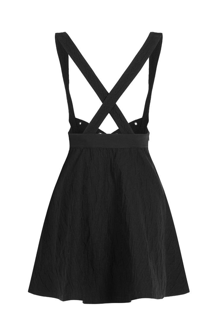 Black Future Series Metal Buttonhole Decoration Collect Waist Swing Hem Cat Ear Women's Gothic Skirt - Product - 7