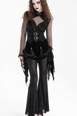 Black Embroidered Lace Lace-Up Slim Fit Zippered Women's Gothic Tassels Luxurious Royal Underbust Corset - Product - 10