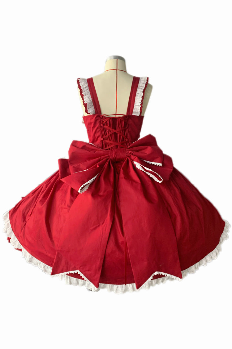 [Grisha] Sleeveless Triple-Layered Ruffle Cardigan Bowknot Lace Sweet Plus Size Lolita Jsk Dress 3 Colors - Product - 7