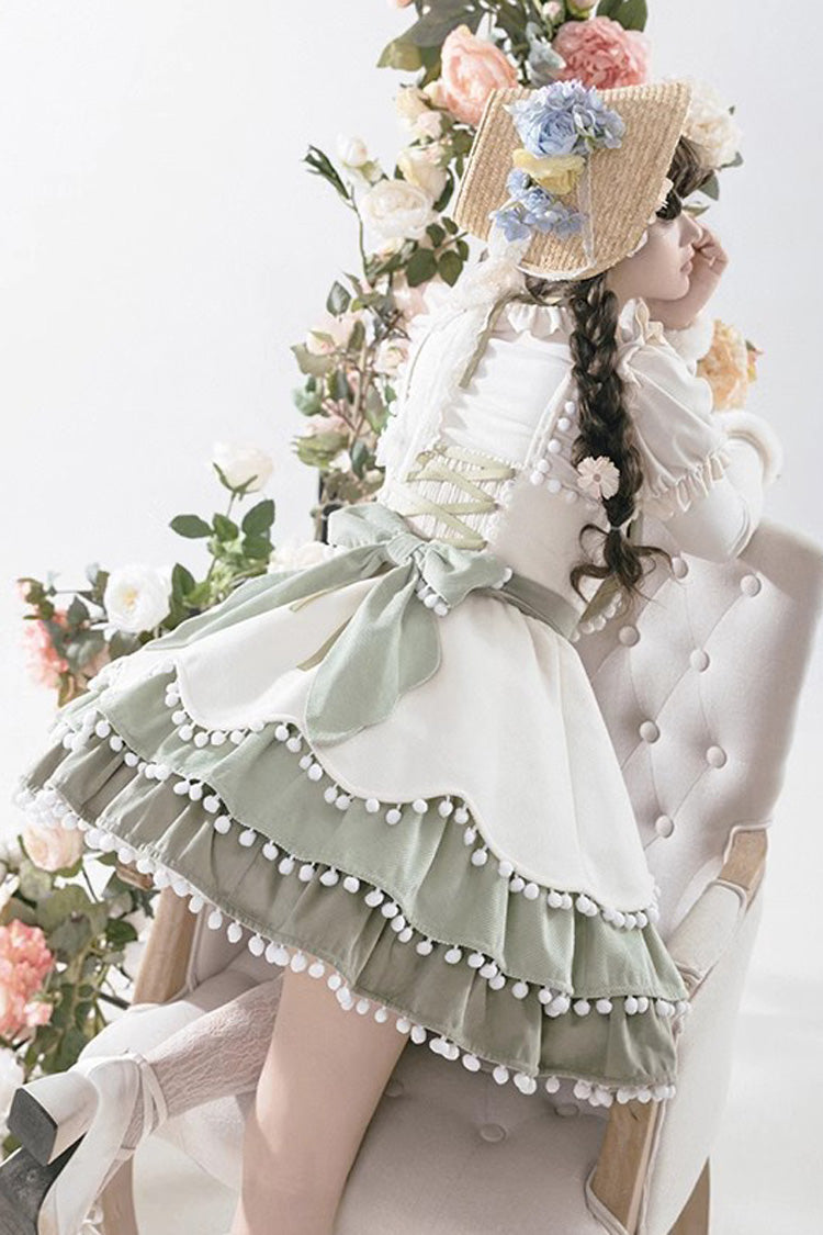 Confession Function Multi-layer Ruffle Bowknot Color Matching Autumn Winter Sweet Lolita Jsk Dress - Product - 14