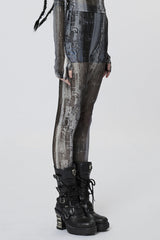 Slim Mesh Tie-dyed Women's Steampunk Leggings 2 Colors - Product - 2