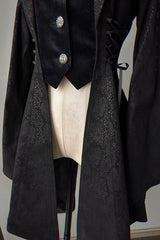 Black Long Sleeves Snake Print Ouji Fashion Gothic Lolita Coat - Product - 2