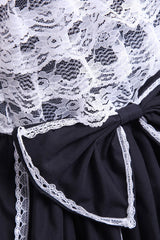 Black/White Cotton Square Collar Lace Trim Gothic Lolita Dress - Product - 5