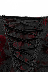 Black/Red Layered Ruffle Hollow Lace Women's Gothic Skirt - Product - 7