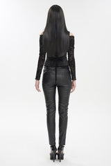 Black Plum Blossom Texture Deep V Back Rope Adjustable Women's Gothic Vest - Product - 5