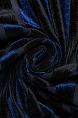 Black/Blue Lapel Collar Stitching Slim Men's Gothic Blouse - Product - 10
