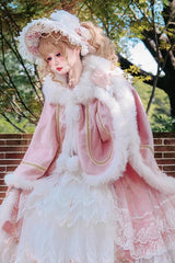 [Snowflake Ballad] Sweet Princess Fur-Collar Lolita Coat Cloak 7 Colors - Product - 2