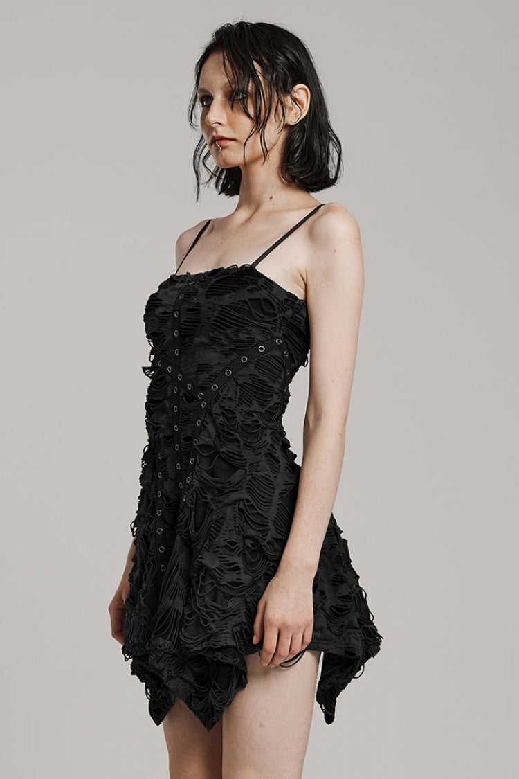 Irregular Mesh Webbing Women's Steampunk Dress 2 Colors - Product - 2