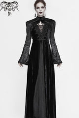Black Lace Velvet Bubble Trumpet Sleeve Women's Gothic Small Shawl - Product - 7