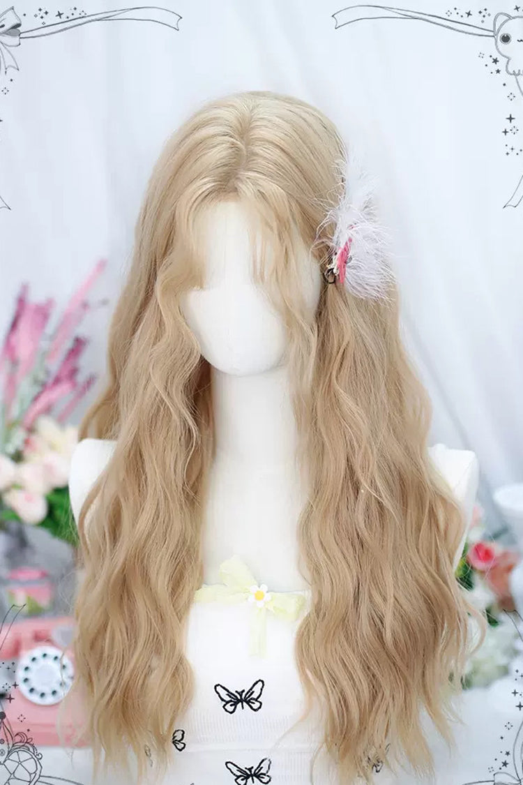Yellow Long Natural Middle Parting Sweet Lolita Wig - Product - 4