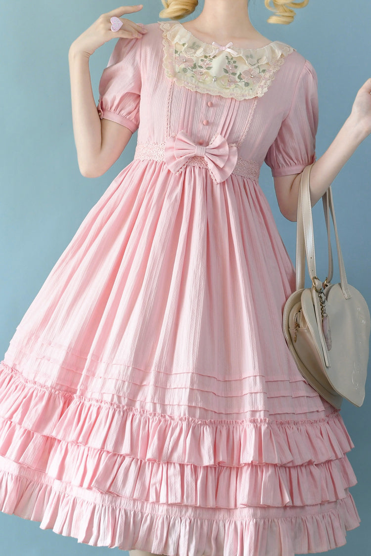Girly Nelly Embroidery Multi-Layer Ruffle Sweet Lolita Dress 4 Colors - Product - 6