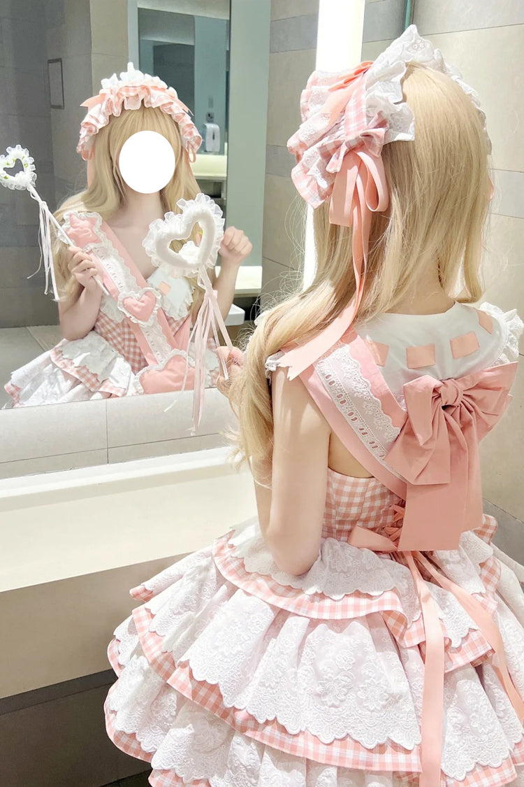 Pink [Star Grant Angel] Triple-Layered Print Ruffle Sweet Lolita Dress - Product - 16