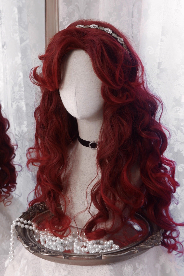 Dark Red [Villain Miss] Sweet Lolita Curly Wig - Product - 3