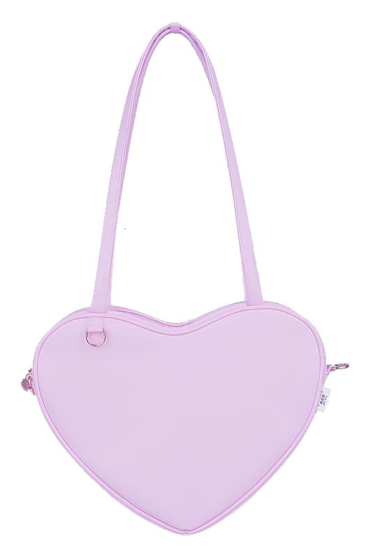 Solid Color Sweet Love Heart Lolita Shoulder Bag 6 Colors - Purple - 3