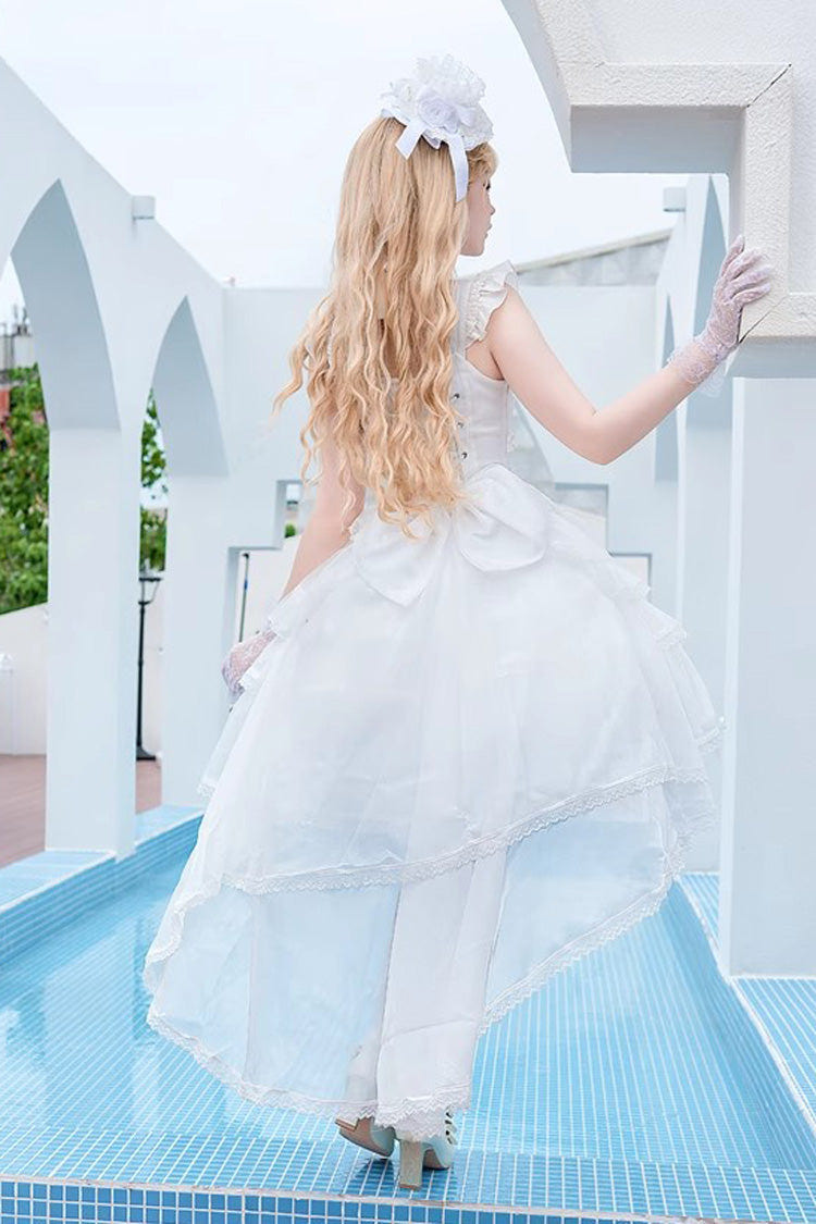 White Sleeveless Multi-layer Hanayome Sweet Lolita Jsk Dress - Product - 4