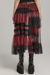 Ruffle Mesh Buckle Women's Steampunk Long Overskirt 3 Colors - Product - 11