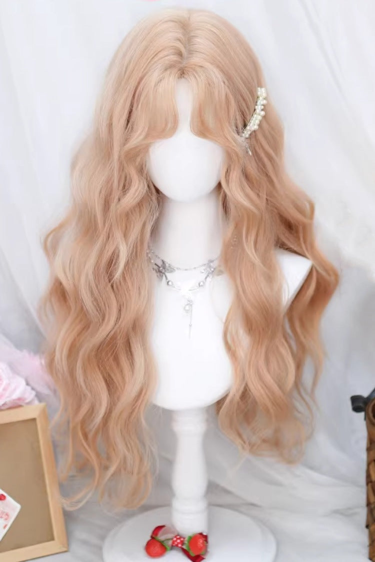 Sweet Doll Style Center Part Long Loose Wave Curly Wig 2 Colors - Milky-Champagne-Blonde - 1