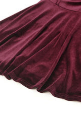Red Long Sleeves Crochet Velvet Dress Women's Gothic Graduation Dress - Product - 20
